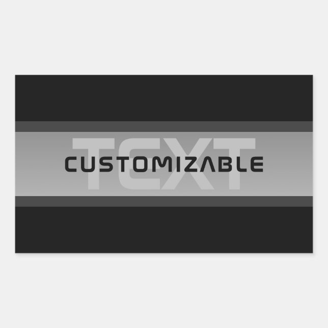 Modern Customizable Layered Text | Black & Grey Sticker (Front)