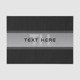 Modern Customizable Layered Text   Black & Grey Tissue Paper