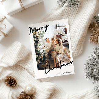 Modern Customizable Merry Christmas Photo Card