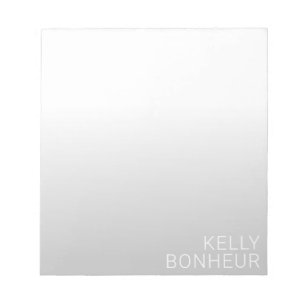 Modern Customizable Name   Grey Gradient Notepad