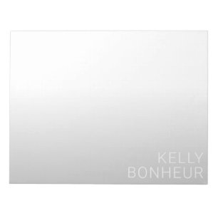Modern Customizable Name Grey Gradient Notepad