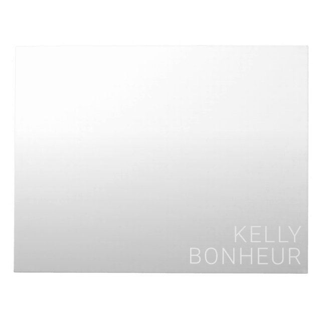 Modern Customizable Name | Grey Gradient Notepad (Front)