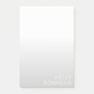 Modern Customizable Name   Grey Gradient Post-it Notes