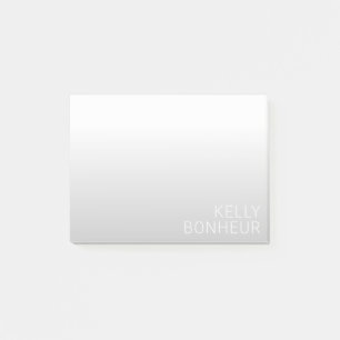 Modern Customizable Name   Grey Gradient Post-it Notes