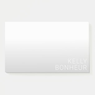 Modern Customizable Name   Grey Gradient Post-it Notes