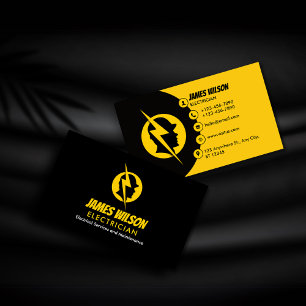 Modern & Customizable Professional Electrician Business Card