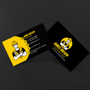 Modern & Customizable Professional Electrician Business Card