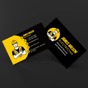 Modern & Customizable Professional Electrician Business Card