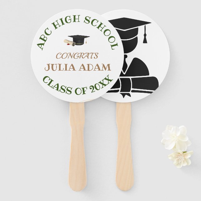 Modern Customized Graduation Hand Fan (Front and Back)