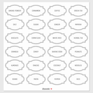 Modern Customized Kitchen Pantry Label Sticker