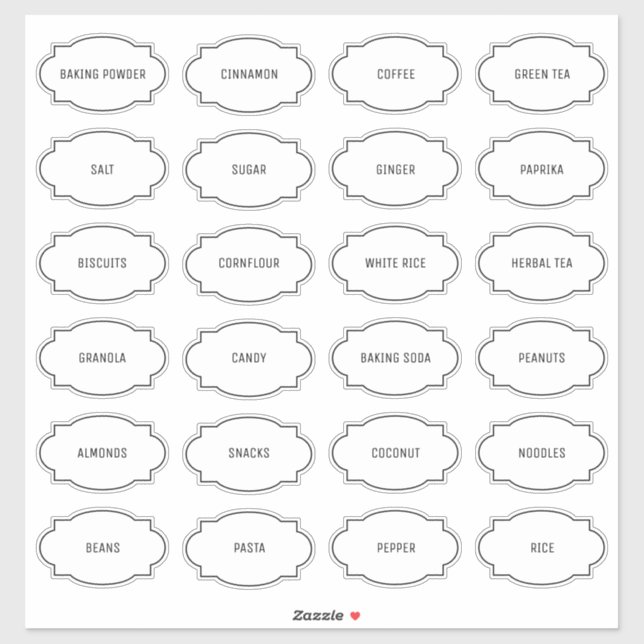 Modern Customized Kitchen Pantry Label Sticker (Sheet)