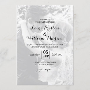 Modern Customized Photo Wedding Invitation