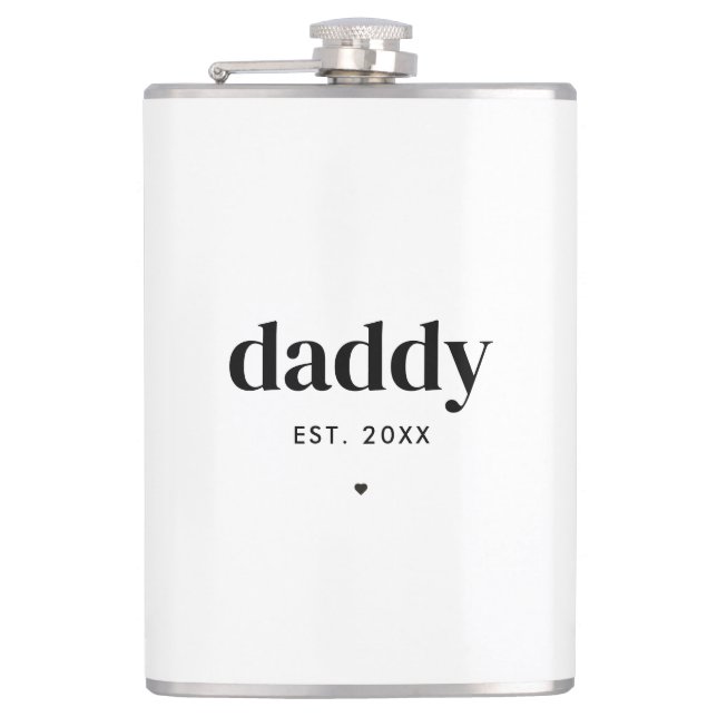 Modern Customized Typography Daddy Father's Day  Hip Flask (Front)