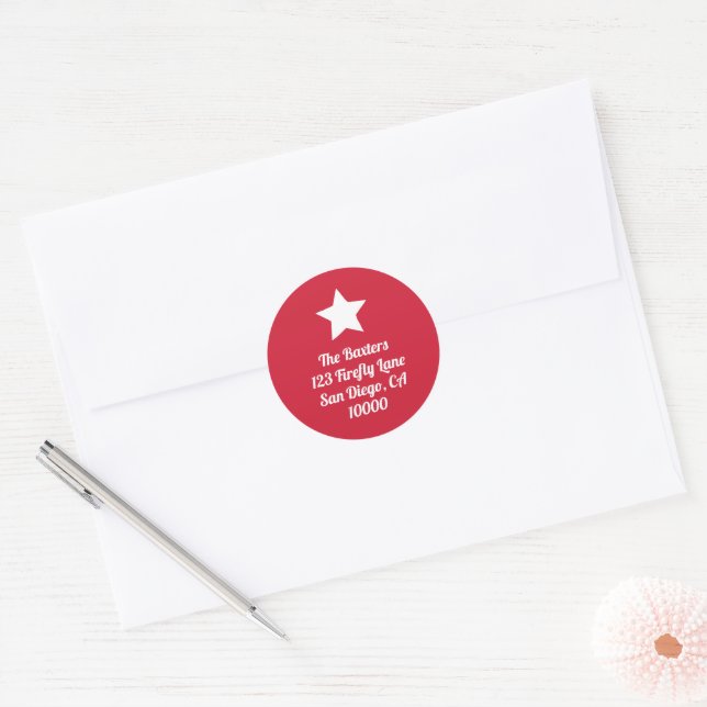 Modern Cut Red Sticker (Envelope)