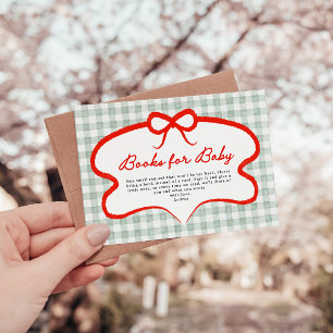 Modern Cute Apple of our Eye Books for Baby Shower Enclosure Card