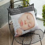 Modern Cute Baby Photo | Beauty Quote Outdoor Pillow<br><div class="desc">Capture the essence of innocence and beauty with our modern and adorable baby photo product collection on Zazzle! Cherish the precious moments with these charming images that celebrate the purity and joy of childhood. Each item is carefully designed to showcase the beauty of innocence, reminding us of the simple yet...</div>