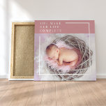 Modern Cute Baby Photo | Pink & White | Quote  Canvas Print<br><div class="desc">Introducing our delightful Modern Cute Baby Photo Pink & White Quote on a charming pink background! This adorable product is perfect for celebrating the joy and love your little one brings into your life. Whether you're looking for a heartwarming keepsake or a thoughtful gift, this design is just what you...</div>