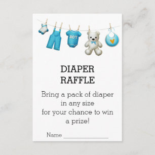 Modern Cute  Baby Shower Diaper Raffle Ticket Enclosure Card