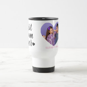 Modern Cute Best Mom Ever Kids Names Photo  Pink Travel Mug