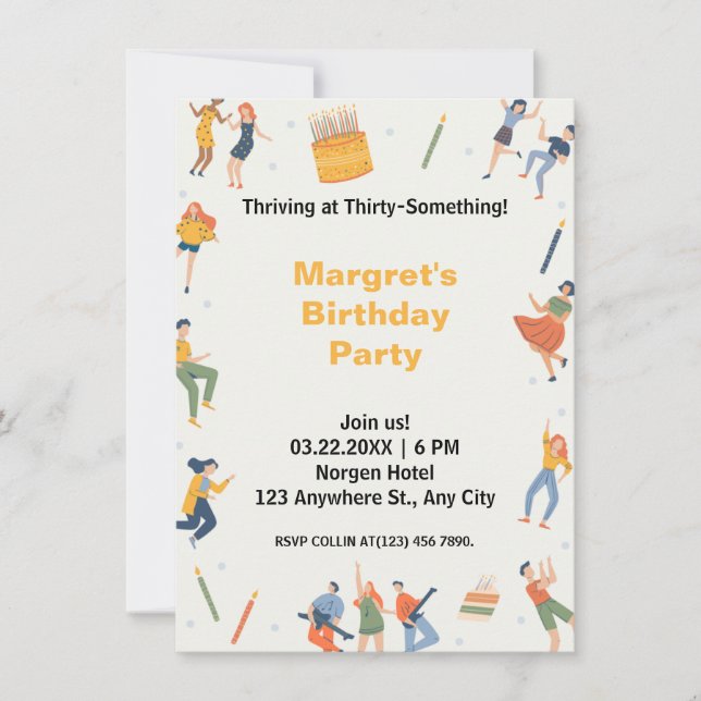 Modern cute birthday party (Front)