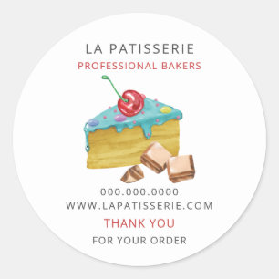Modern Cute Blue Pastry Bakery Box Seals