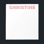 Modern Cute Blush Pink Cherry Red Kids Teacher Notepad<br><div class="desc">Modern Classic Cute Blush Pink and Cherry Red Typography Retro Kids Teacher Notepad</div>