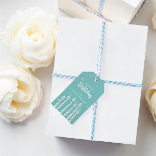 Modern Cute Candles Happy Birthday Greeting Gift Tags