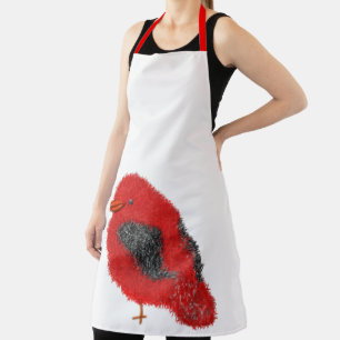 Modern cute cardinal Christmas Apron