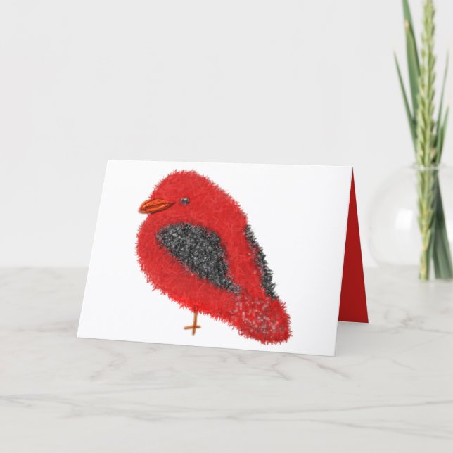Modern cute cardinal Christmas Holiday Card (Front)