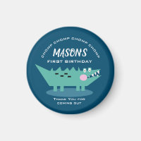 Modern Cute Chomping Alligator Safari Birthday