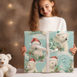 Modern Cute Christmas Teddy Bear Wrapping Paper<br><div class="desc">Transport yourself to a bygone era of festive nostalgia with our "Vintage Christmas Teddy Bears Red Wrapping Paper." This heartwarming design captures the timeless charm of classic holiday celebrations, featuring adorable teddy bears adorned in vintage Christmas attire. The rich red background sets the perfect stage for these endearing teddy bears,...</div>