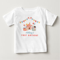 Modern Cute Circus Carnival Fiesta First Birthday