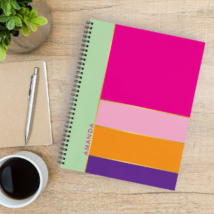 Modern cute colourful elegant trendy personalized  notebook