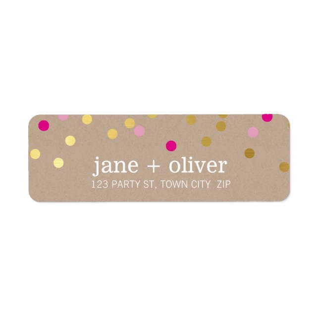 MODERN cute confetti spots gold bright pink kraft (Front)