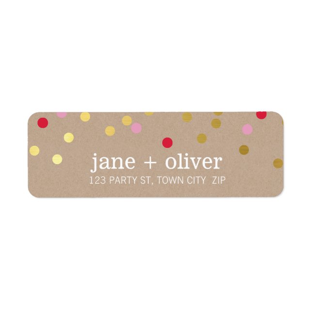 MODERN cute confetti spots gold red pink kraft (Front)
