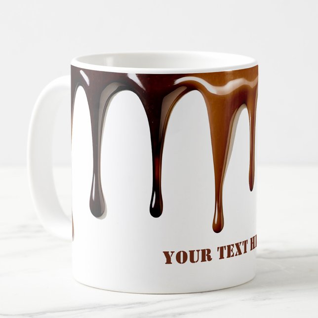 Modern cute, cool coffee dripping custom text mug (Creator Uploaded)