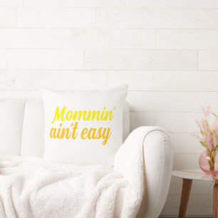 Modern Cute Custom Mothers Day Text Yellow Orange Throw Pillow