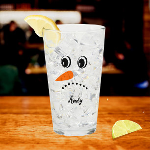 Modern Cute Custom Snowman face glass
