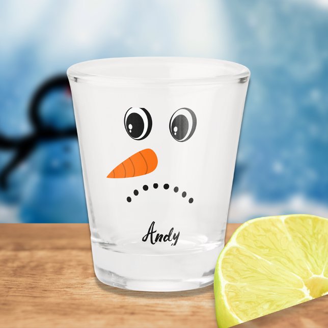 Modern Cute Custom Snowman face  Shot Glass (Creator Uploaded)