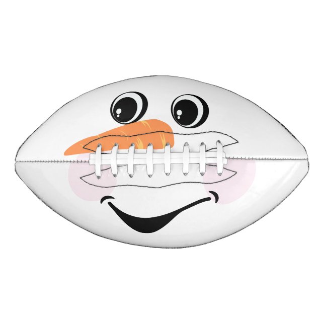Modern Cute Custom Snowman face Winter Party  Football (Front)