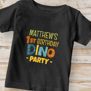 Modern Cute Dino Dinosaur Kid's Birthday Party Baby T-Shirt
