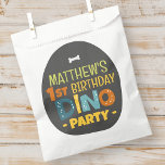 Modern Cute Dino Dinosaur Kid's Birthday Thank You Favour Bag<br><div class="desc">Composed of fun sans serif handwritten typography; Cute T-REX dinosaurs in the backgroud

This is designed by Select Party Supplies,  exclusive for Zazzle.

Available here:
http://www.zazzle.com/store/selectpartysupplies</div>
