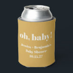 Modern Cute Dusty Yellow Baby Shower Custom Name Can Cooler<br><div class="desc">Modern Cute Dusty Yellow Baby Shower Custom Name Can Cooler</div>