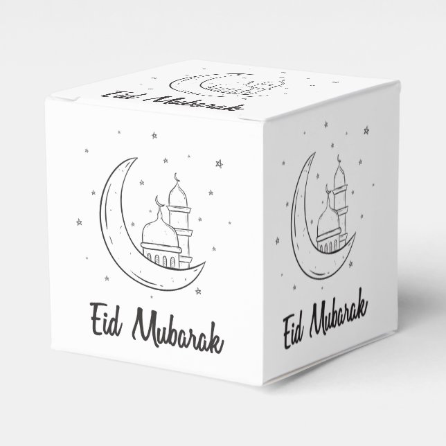 Modern Cute Eid Mubarak Eid Goodie Favour Box (Front Side)