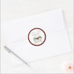 Modern Cute Elegant Santa Baby Baby Shower  Classic Round Sticker<br><div class="desc">Modern Cute Elegant Santa Baby Baby Shower Round Sticker - Celebrate the joy of a new arrival with our Modern Cute Elegant Watercolor Santa Baby Shower Collection! This charming design features a cozy baby crib, softly detailed with festive Christmas greenery, and highlighted by a delicate, rich burgundy bow. The greenery...</div>