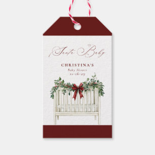 Modern Cute Elegant Santa Baby Baby Shower  Gift Tags