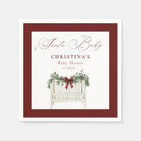 Modern Cute Elegant Santa Baby Baby Shower 