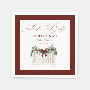 Modern Cute Elegant Santa Baby Baby Shower  Napkin