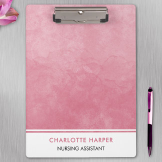 Modern Cute Elegant Watercolor Wash Art Blush Pink Clipboard