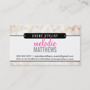 MODERN cute ethereal bokeh panel classy cream Business Card